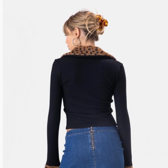 NWOT Adika Dasio Furry Detail Cardigain - Picture 2 of 11